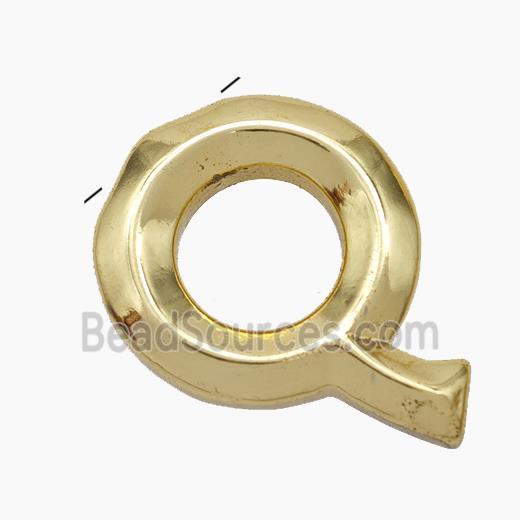 Copper Letter-Q Pendant Gold Plated