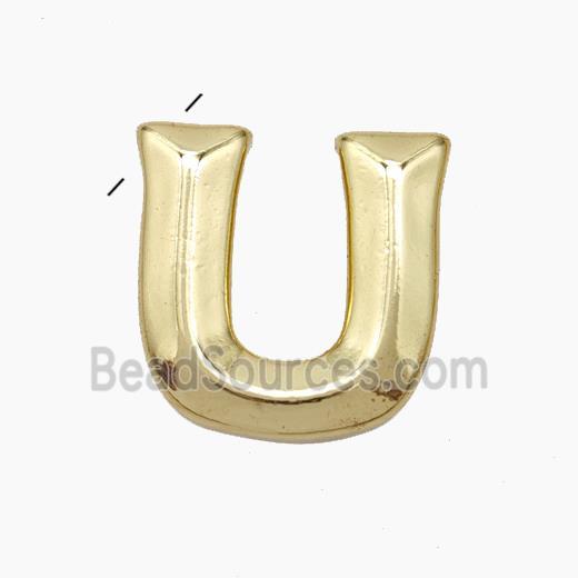 Copper Letter-U Pendant Gold Plated