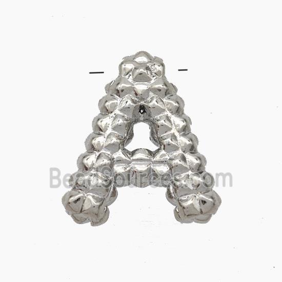 Copper Letter-A Pendant Platinum Plated