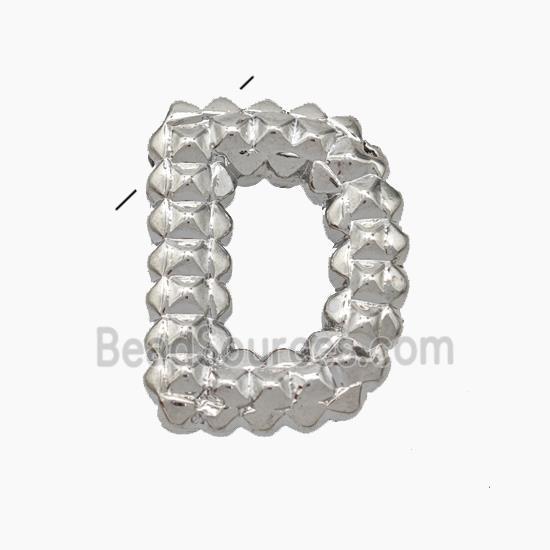 Copper Letter-D Pendant Platinum Plated