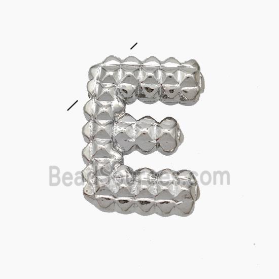 Copper Letter-E Pendant Platinum Plated