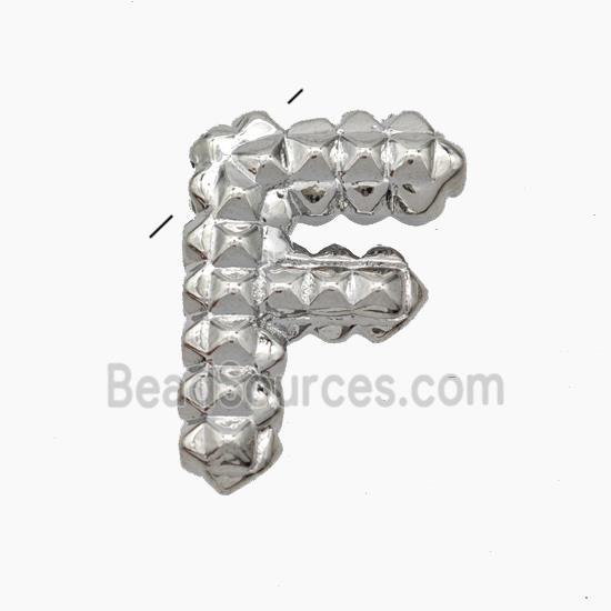 Copper Letter-F Pendant Platinum Plated