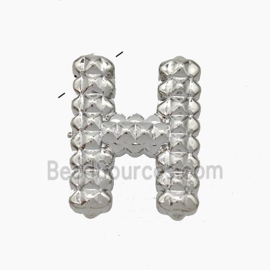 Copper Letter-H Pendant Platinum Plated