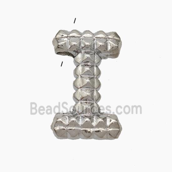 Copper Letter-I Pendant Platinum Plated