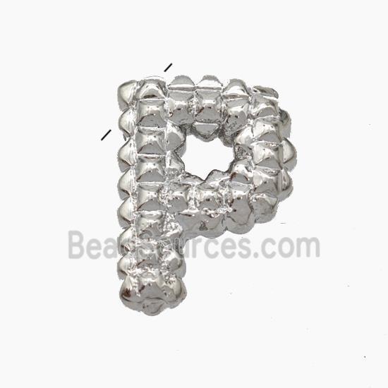 Copper Letter-P Pendant Platinum Plated
