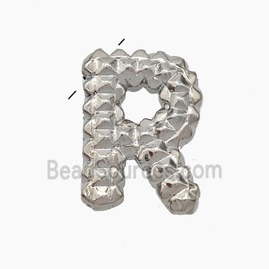 Copper Letter-R Pendant Platinum Plated