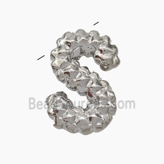 Copper Letter-S Pendant Platinum Plated