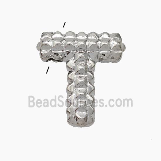 Copper Letter-T Pendant Platinum Plated