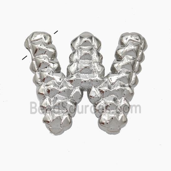 Copper Letter-W Pendant Platinum Plated