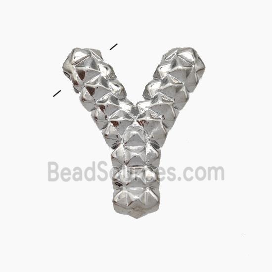 Copper Letter-Y Pendant Platinum Plated