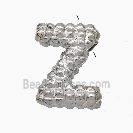 Copper Letter-Z Pendant Platinum Plated