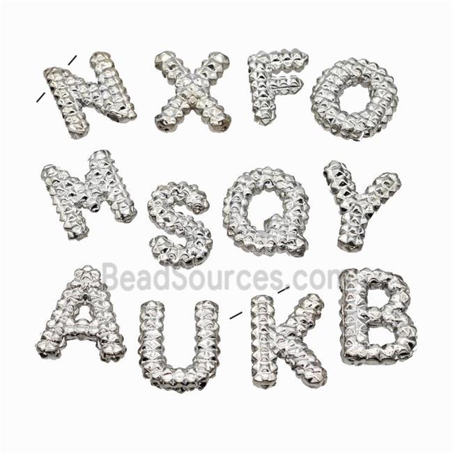 Copper Alphabet Pendant Mix Letters Platinum Plated