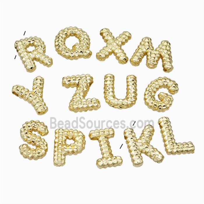 Copper Alphabet Pendant Mix Letters Gold Plated