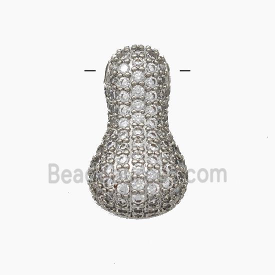 Copper Letter-I Pendant Pave Zirconia Platinum Plated