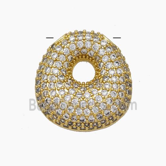 Copper Letter-O Pendant Pave Zirconia Gold Plated