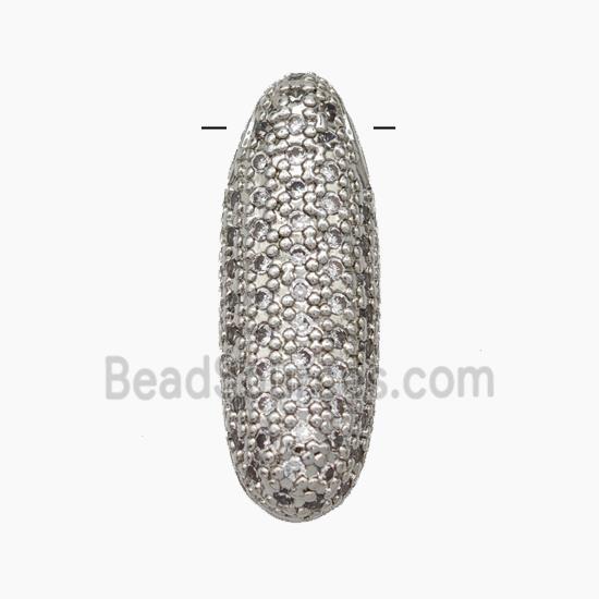 Copper Letter-I Pendant Pave Zirconia Platinum Plated