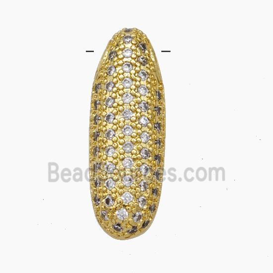 Copper Letter-I Pendant Pave Zirconia Gold Plated