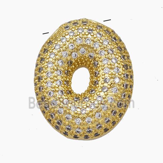 Copper Letter-O Pendant Pave Zirconia Gold Plated