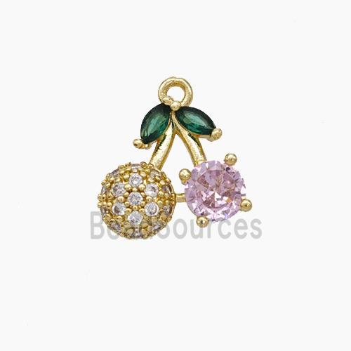 Copper Sherry Charms Pendant Micropave Zirconia Gold Plated