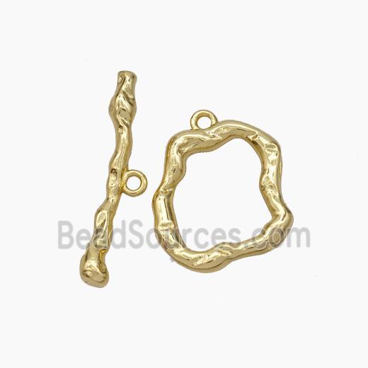 Copper Toggle Clasp Hammered Gold Plated