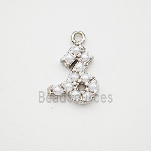 Copper Pendant Pave Pearlized Resin Zodiac Capricorn Platinum Plated