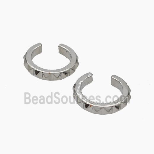 Copper Clip Earrings Platinum Plated