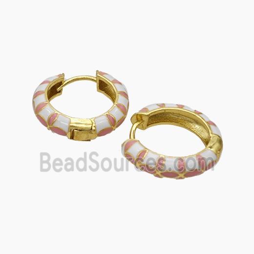 Copper Hoop Earrings Enamel Gold Plated