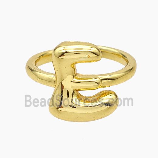 Copper Letter-E Rings Gold Plated