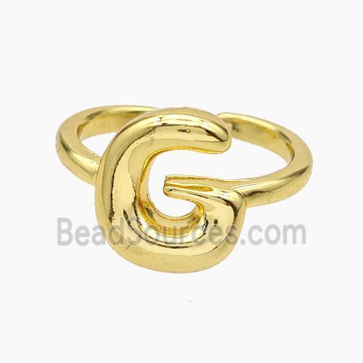 Copper Letter-G Rings Gold Plated