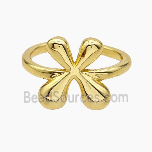 Copper Letter-X Rings Gold Plated