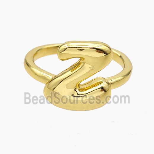 Copper Letter-Z Rings Gold Plated