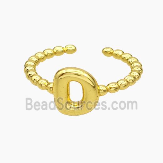 Copper Letter-D Rings Gold Plated