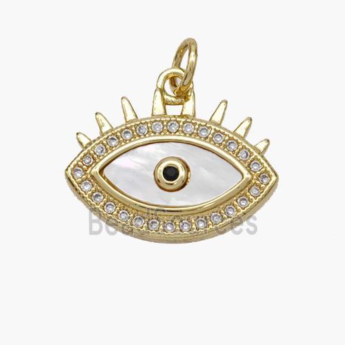 Copper Eye Pendant Pave Shell Zirconia 18K Gold Plated