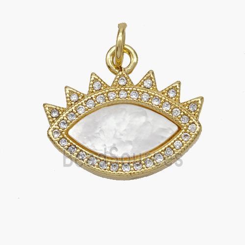 Copper Eye Pendant Pave Shell Zirconia 18K Gold Plated