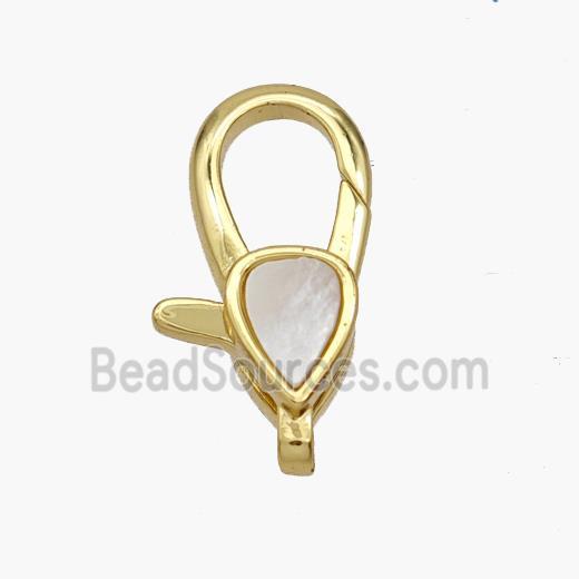 Copper Lobster Clasp Pave Shell 18K Gold Plated