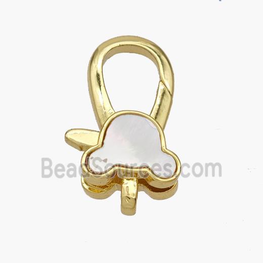 Copper Lobster Clasp Pave Shell 18K Gold Plated