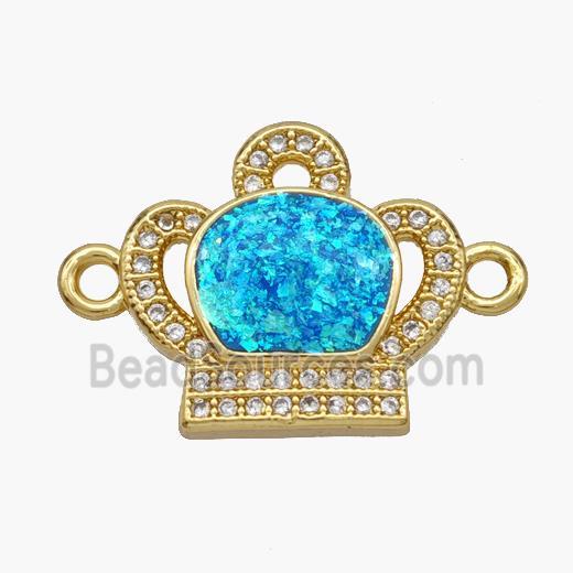 Copper pendant Pave opal bead, 18K Gold Plated