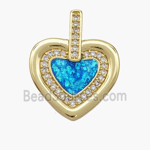 Copper pendant Pave opal bead, 18K Gold Plated