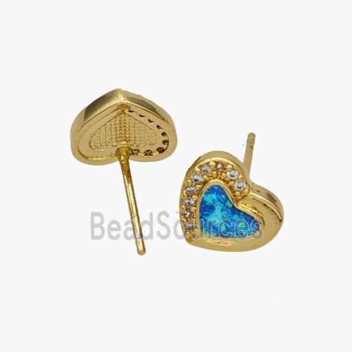 Copper pendant Pave opal bead, 18K Gold Plated