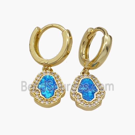 Copper pendant Pave opal bead, 18K Gold Plated