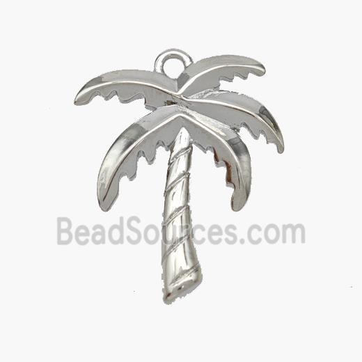 Coconut Tree Copper Palm Pendant Platinum Plated