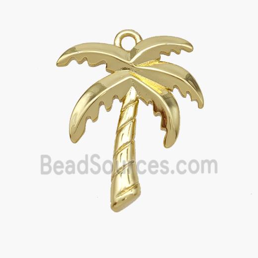 Coconut Tree Copper Palm Pendant Gold Plated