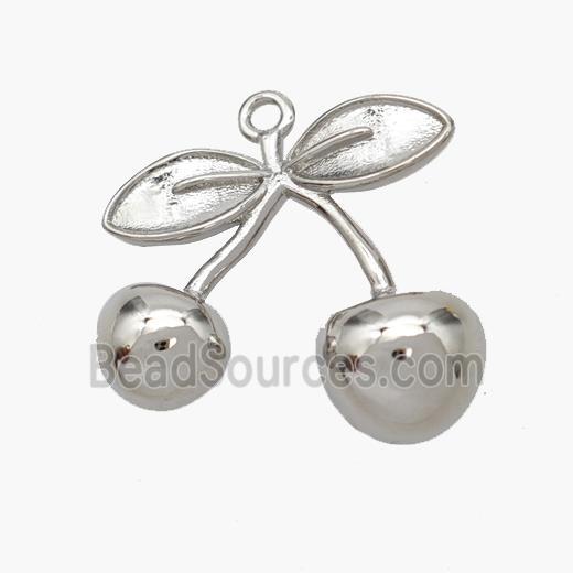 Copper Cherry Pendant Platinum Plated