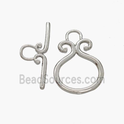 Copper Toggle Clasp Platinum Plated