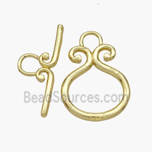 Copper Toggle Clasp Gold Plated