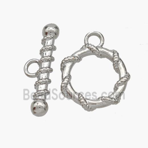 Copper Toggle Clasp Platinum Plated