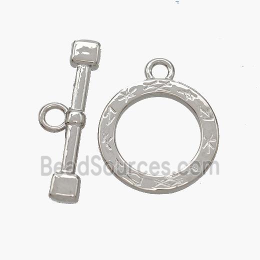 Copper Toggle Clasp Platinum Plated