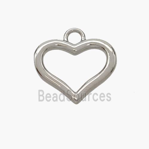 Copper Heart Pendant Platinum Plated