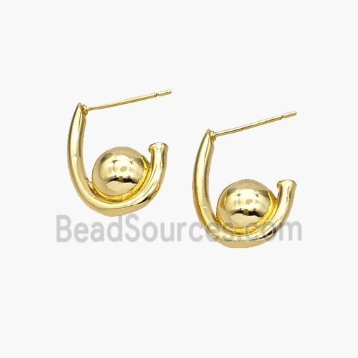 Copper Stud Earrings Gold Plated