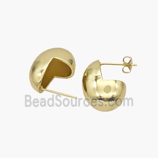 Copper Stud Earrings Gold Plated